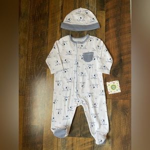 NWT Little Me Baby Boy Footed One Piece 9M